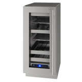 U-Line 15"W. 5 Class 2.9 Cu.Ft. Beverage Center - Stainless Frame with Glass