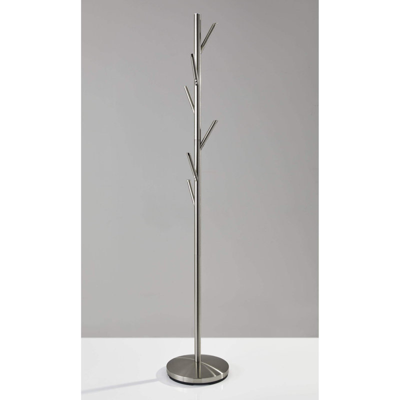 Nauvoo 67" Brushed Steel Coat Tree Rack