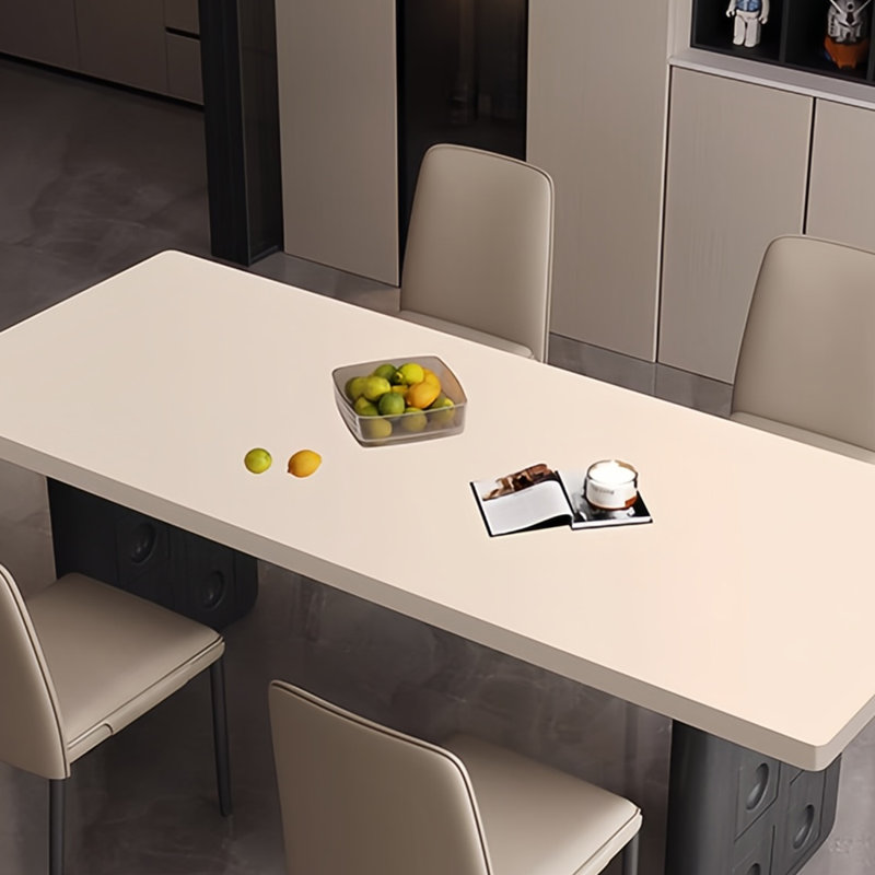 High-end stylish dining table and chairs, 29.5"H x 94.4"L x 31.4"W