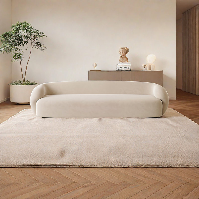 Banc rembourré Ruri Leathaire, Crème