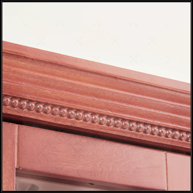 Corner Curio Cabinet Lighted Corner Display, Cherry