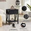 Ensemble de chambre à coucher 3 pièces Kempst, cadre de lit plateforme simple et ensemble de 2 tables de chevet noires, ensemble de mobilier de chambre à coucher simple en métal moderne, support de lattes robuste, rangement sous le lit, aucun sommier nécessaire, silencieux (ensemble de 3)-2083678261-2083650386