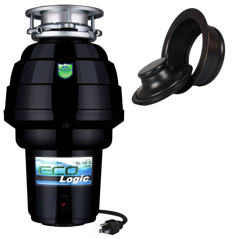 Broyeur à déchets à alimentation continue 1,25 HP avec bride bronze huilé et ensemble de bouchon