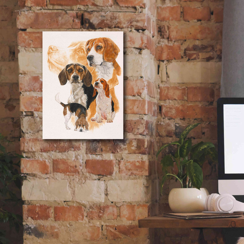 «Beagle and Ghost Image» par Barbara Keith - reproduction d'art sur toile tendue