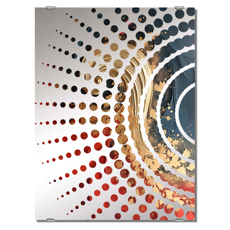 Orrantia - Grand miroir mural à peinture abstraite MIR137139, 40 po x 30 po