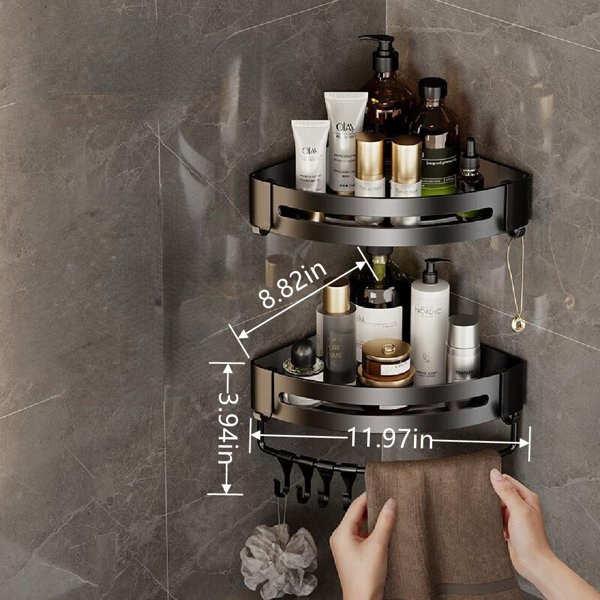 Kallysta Suction Aluminum Shower Caddy Rebrilliant Finish: Black