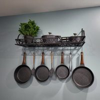 Red Barrel Studio® Metal Rectangle Wall Mounted Pot Rack & Reviews