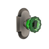 Cottage Plate with Crystal Emerald Door Knob
