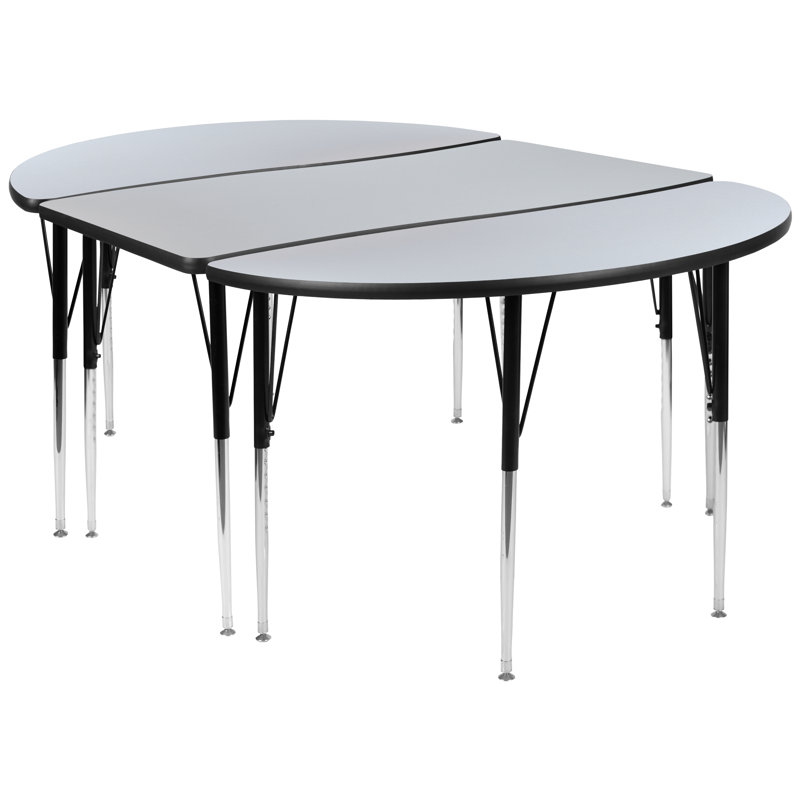 Ensemble de 3 tables d'activités Goddard, Gris, L 47,5 po x P 76 po x H 21,25 po à 30,25 po