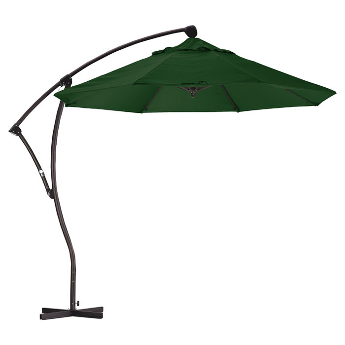 Parasol en porte-à-faux 9' Welwyn, Toile Sunbrella® vert forêt