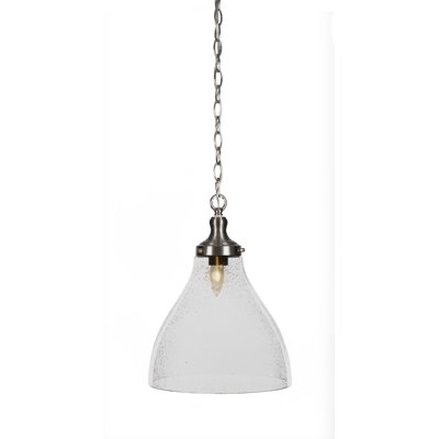 Juno Chain Hung Pendant With 11.75" Glass