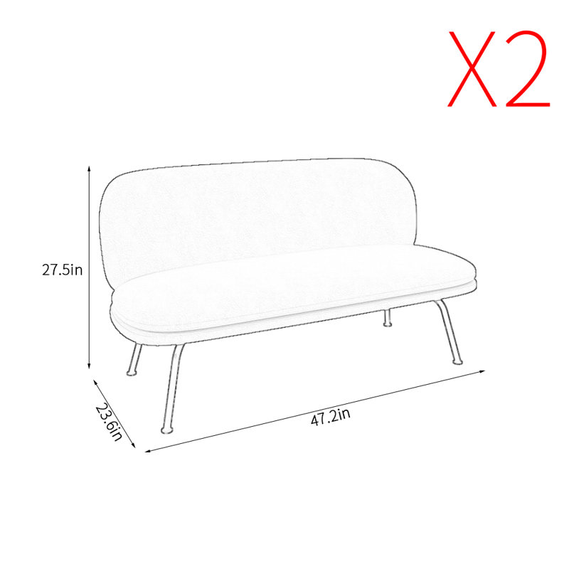 Banc rembourré Modern Light Luxury, Blanc cassé