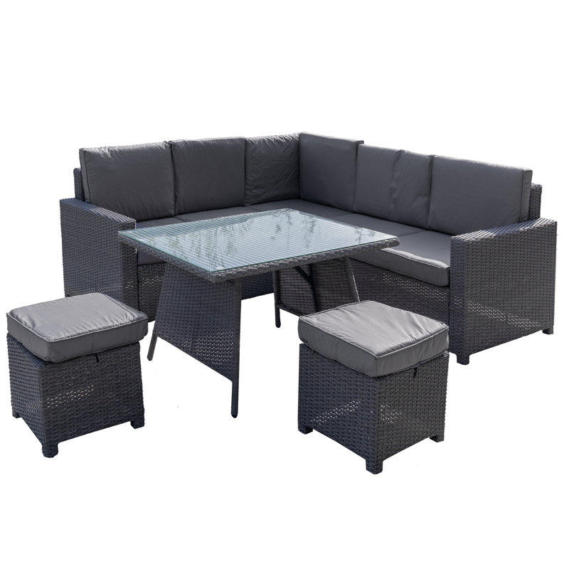 Ensemble de canapé modulaire d'extérieur 5 pièces