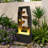 4-Tier Cascading Bowl Water Fountain with LED Lights, Contemporary Rectangular Outdoor Waterfall for Garden and Patio-1352083920