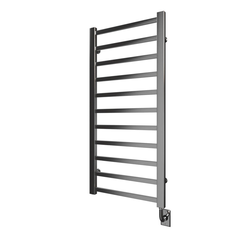 Chauffe-serviettes électrique mural moderne à brancher 23,5 po x 50,5 po Milano - chrome, rempli de liquide, garantie à vie