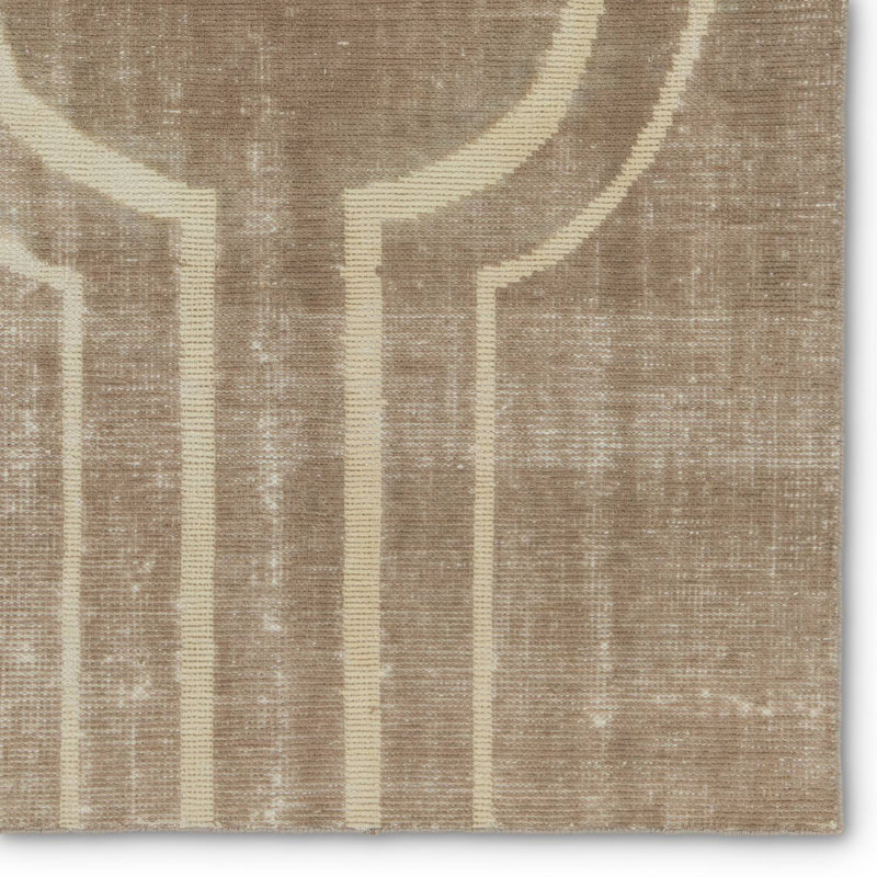 Wendy Jane Geometric Area Rug in Taupe, Rectangle 8'10" x 11'9"