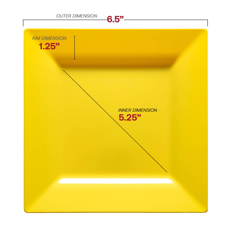 Yellow Square Plastic Dinnerware Value Set - 120 Sets