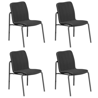 Orso Stacking Powder Coated Aluminum Patio Side Chair