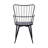 Cataleya High Back Steel Framed Side Chair in Black Powder Coated Finish and Black Brushed Wood