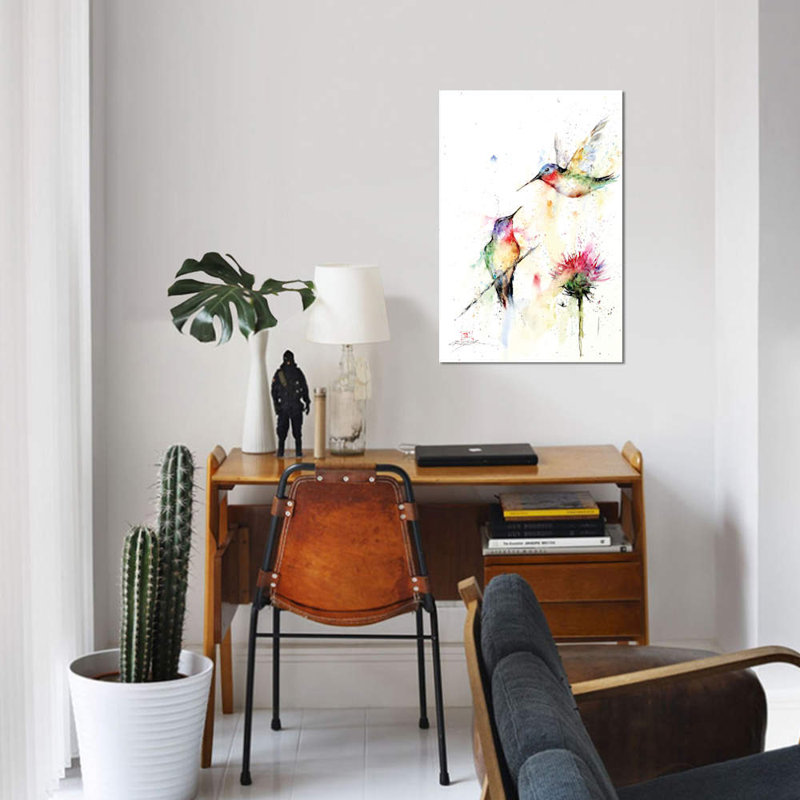 «Stopping By», peinture sur toile tendue, H 18 po x l 12 po x P 1,5 po, Toile tendue, Pas de tapis