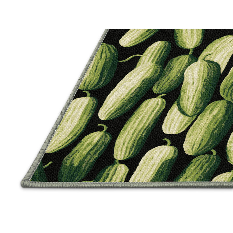 Tapis lavable concombre de légumes anglais, Carré 3 pi