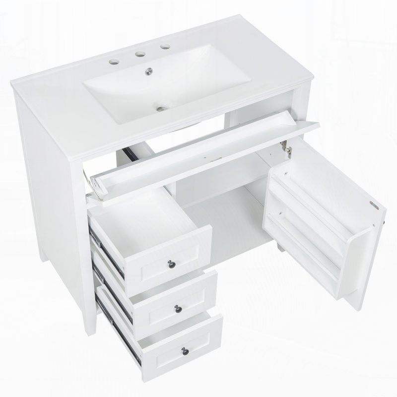 Meuble-lavabo 36 po avec lavabo, Blanc