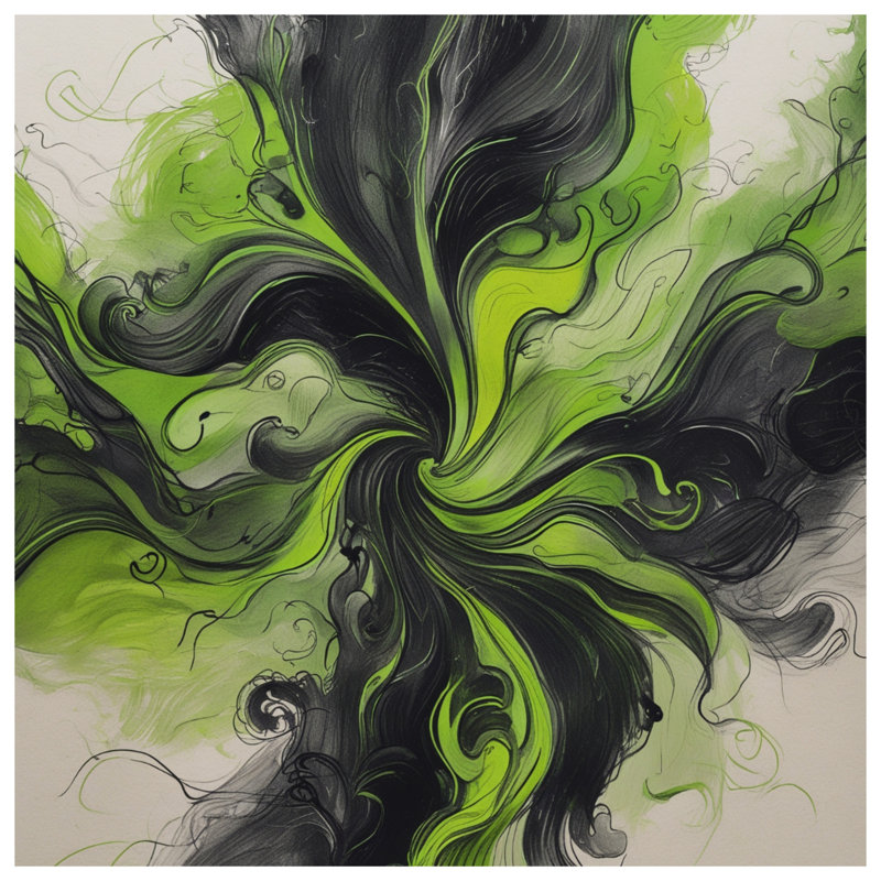 Rideaux de douche tourbillonnants vert et noir très longs, 70in W x 72in H