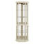 Vitrine lumineuse avec fini blanc antique, 16,87 po Profondeur, portes vitrées, espace de rangement polyvalent, vitrine élégante