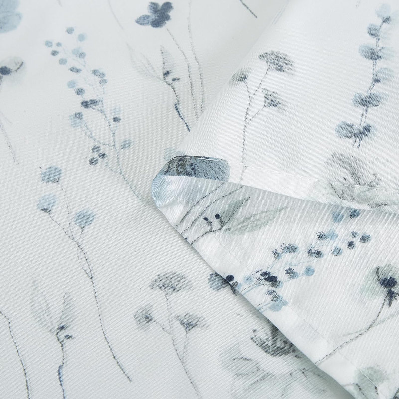 White Floral Microfiber Queen Bed Sheet Set with Deep Pockets