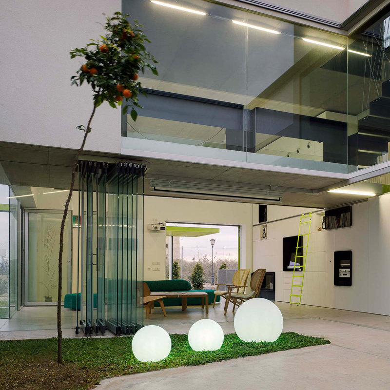 12" Plug-in Integrated Led Outdoor Globe Light
