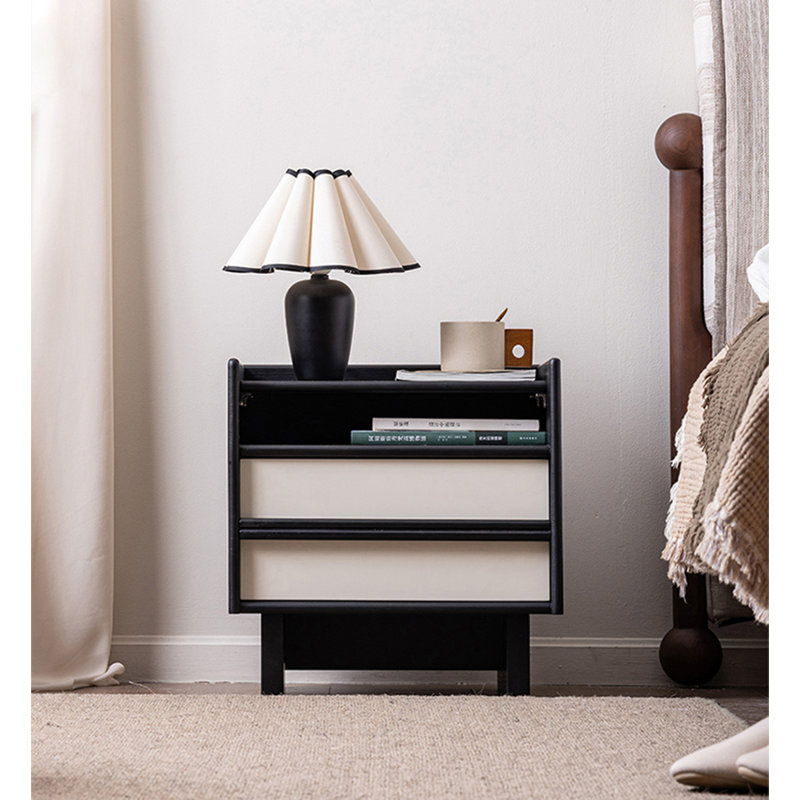 Modern Simple Solid Wood Pine Storage Bedside Table