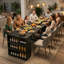 Table à manger extensible moderne en bois avec espace de rangement 122,8 "pour 1 à 10 personnes-1946307802