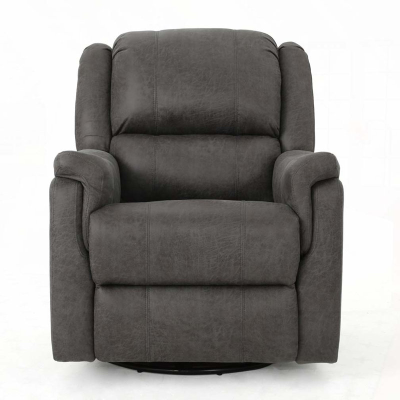 Fauteuil inclinable avec pivot et manuel inclinable, Microfibre ardoise