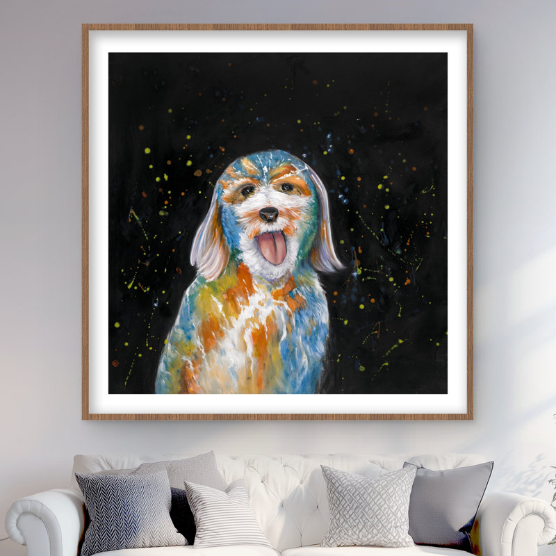 Abstrait Labradoodle - reproduction encadrée mate pour la décoration intérieure