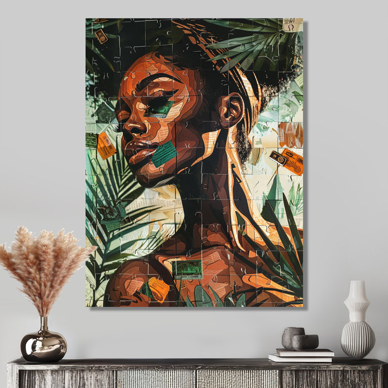 Retro Fashionista Photo Collage I - Abstract Collages, art mural, Toile tendue, H 32 po x l 24 po