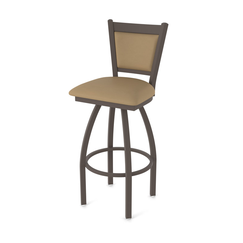 Tabouret pivotant Hadleigh, Tabouret de comptoir (siège d'une hauteur de 25 p, Bronze, Vinyle - sable Canter