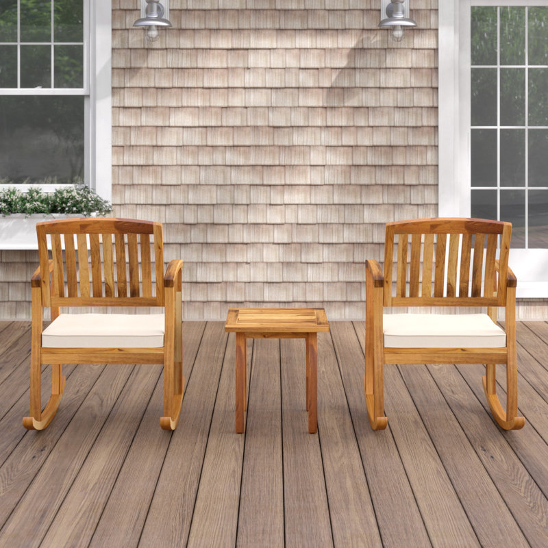 Brizio Acacia 3-Piece Conversation Set with Cushions