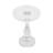 Modern Glass and Acrylic Accent Table with Round Top and Trestle Base - 20" Tall, Clear Frost Finish - Perfect for Home, Office, Bedroom, or Living Room Decor.