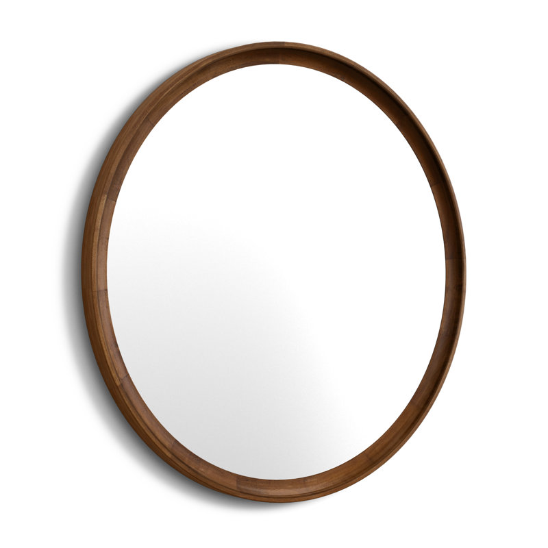 Zoie Wood Mirror, Rustic Brown, 30" x 30"