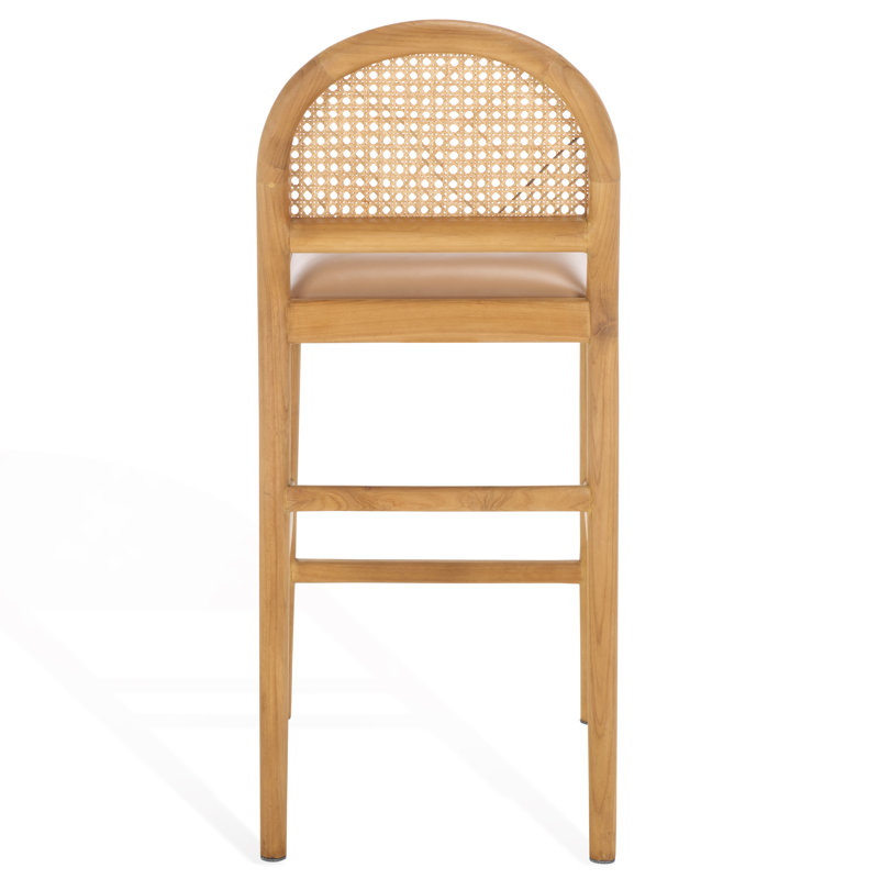 Laylie Rattan And Leather Counter Stool, Natural