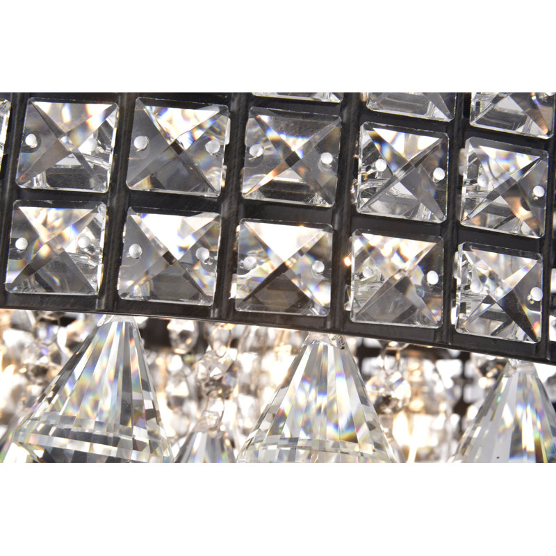 Arfsten 4 - Light 15" Chandelier Style Drum Semi Flush Mount, Antique Black