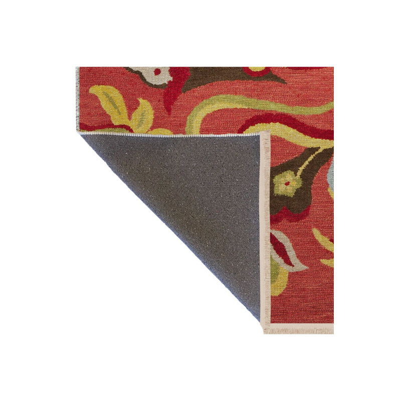 Tapis décoratif rétro multicolore à motif floral rouge à motif floral lavable à la machine
