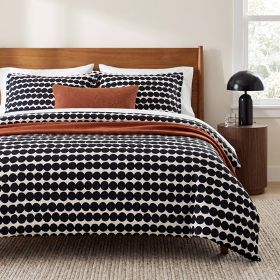 Marimekko Rasymatto Black Cotton Duvet Cover Set