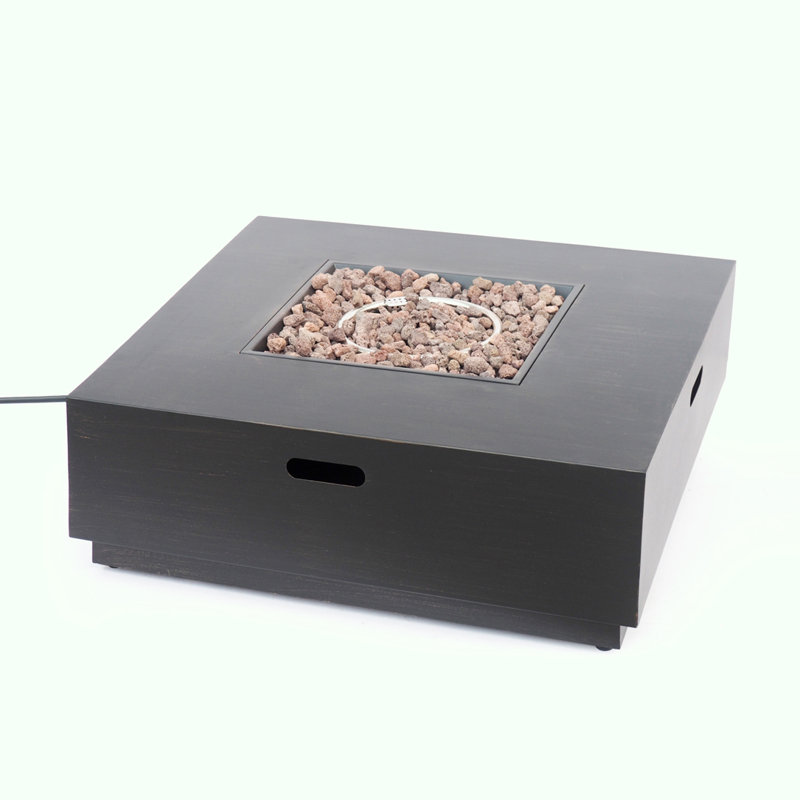 40'' SQUARE IRON FIRE PIT, Brown Gold