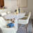  Modern Minimalist Oval Dining Table with Sintered Stone Tabletop, Double Pedestal Base Dining Table-1611447320-1675164153