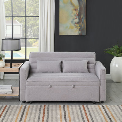 Soft Boucle sofa with adjustable back and 2 waist pillows