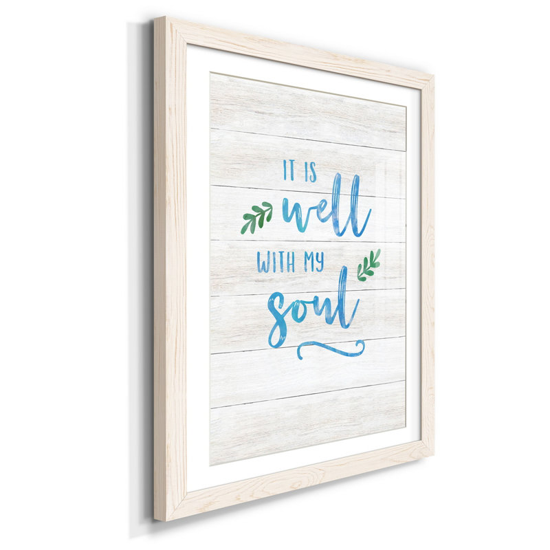 It Is Well - Reproduction d'art textuel sur papier encadré, Blanc, H 37,5 po x l 27,5 po x P 1,5 po