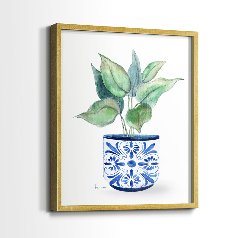 «Plant Chinoiserie I», reproduction encadrée de qualité supérieure - prête à être accrochée - aucun clou requis - aucun clou requis