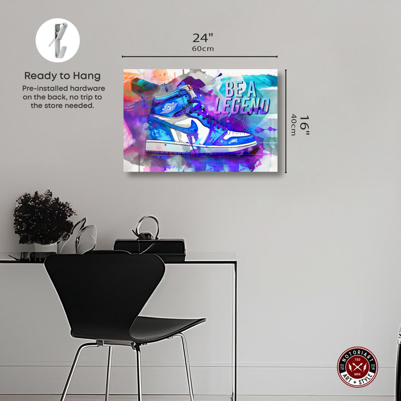 Be A Legend Blue and Purple Abstract Canvas Wall Art