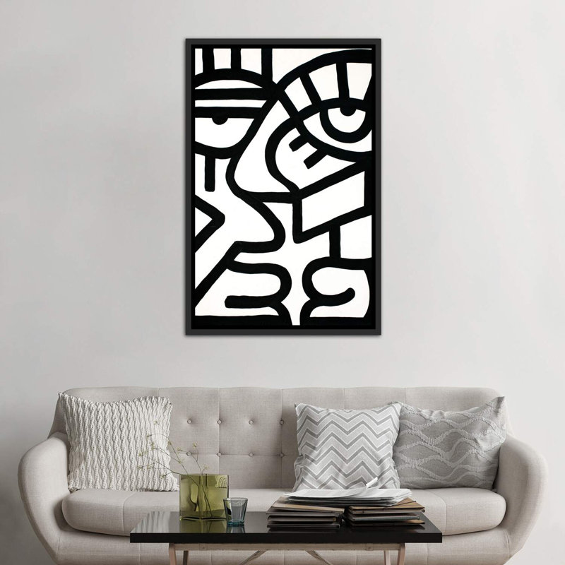 «Talking» par Billy, reproduction d'artiste, H 60 po x l 40 po x P 1,5 po, Papier encadré noir